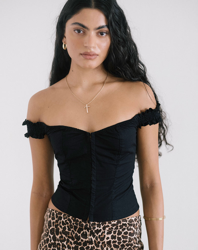 imagen de Aldre Bardot Top en Negro
