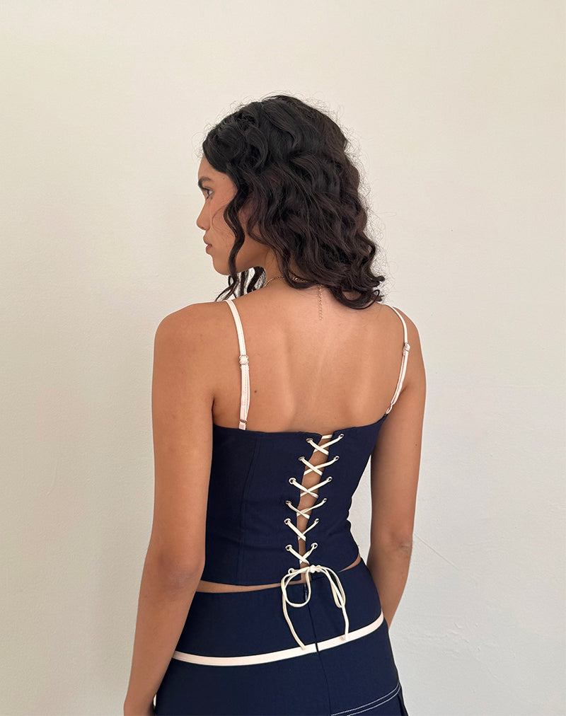 Top Alexa Corsé Azul Marino