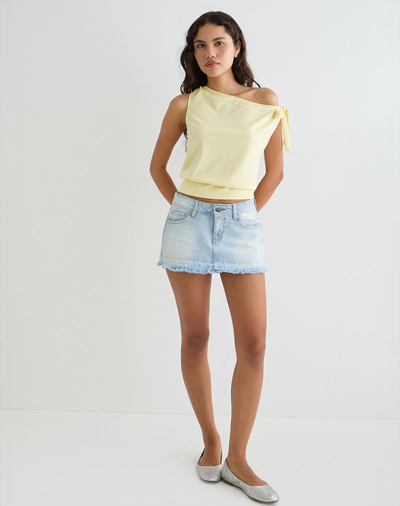 Imagen de Aleyah Tie Shoulder Tee in Lemon