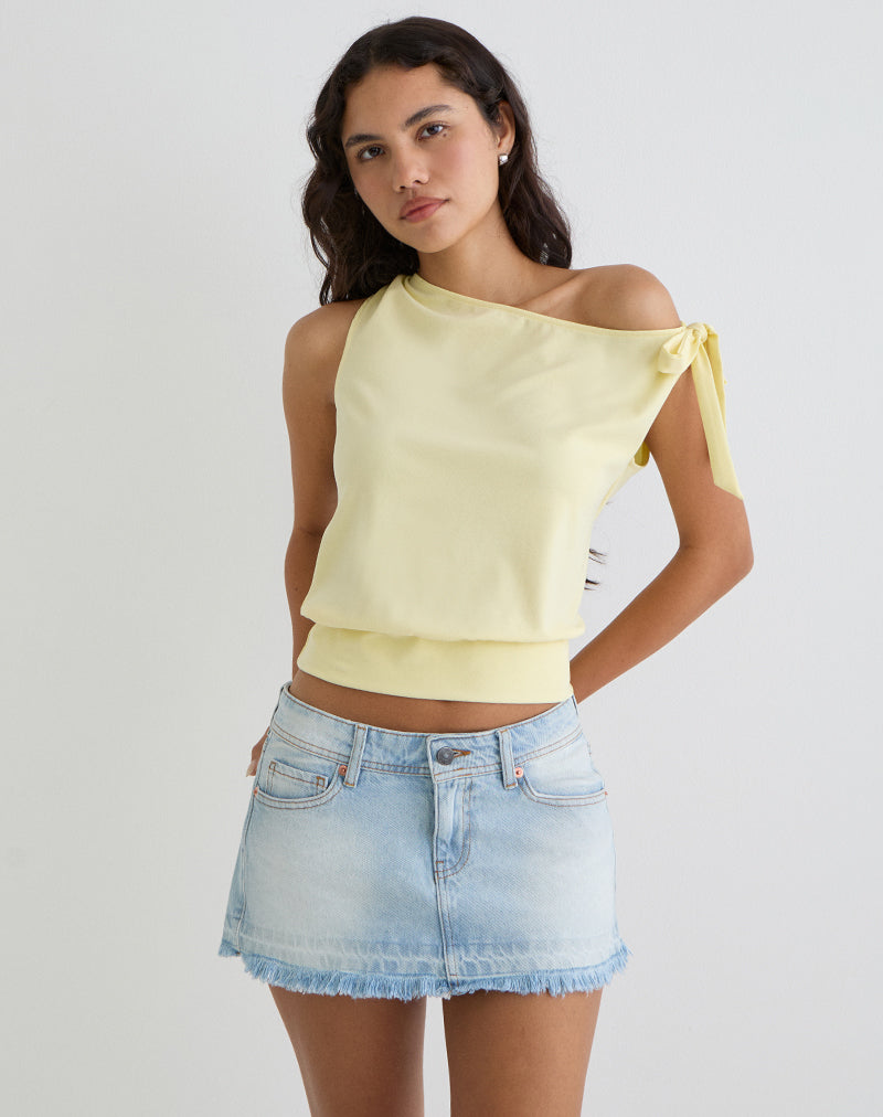 Imagen de Aleyah Tie Shoulder Tee in Lemon