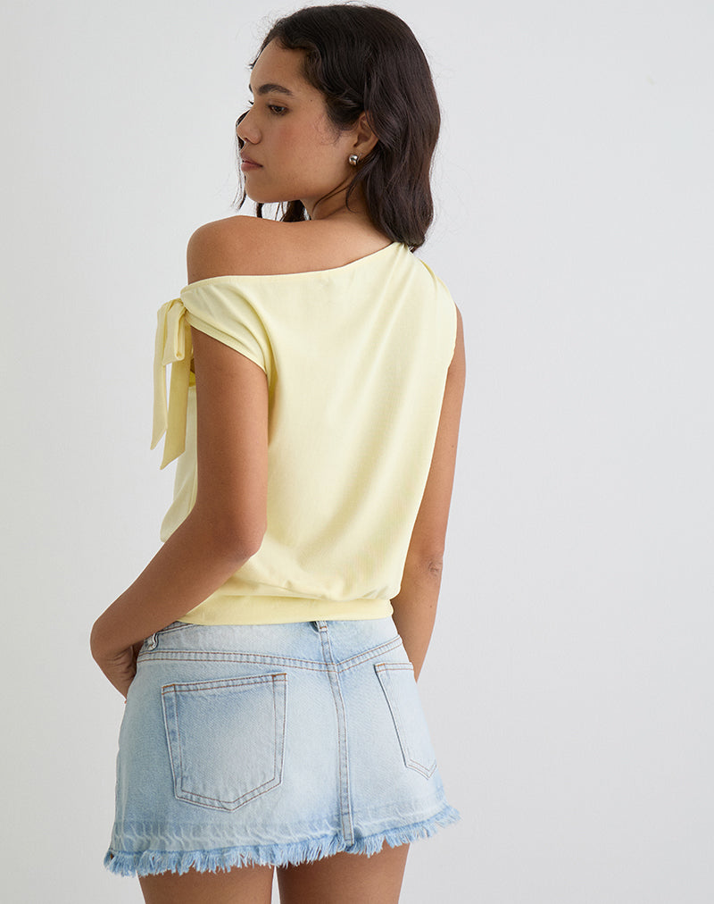 Imagen de Aleyah Tie Shoulder Tee in Lemon