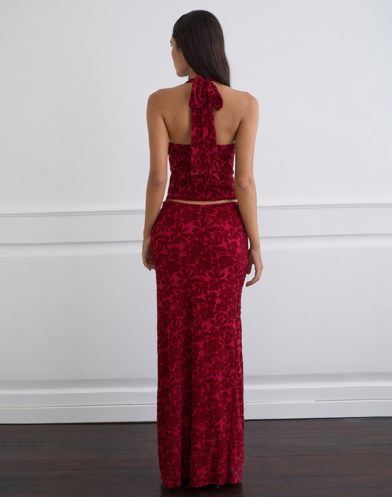 Imagen de Alfreda Maxifalda de malla flocada Flor de cerezo