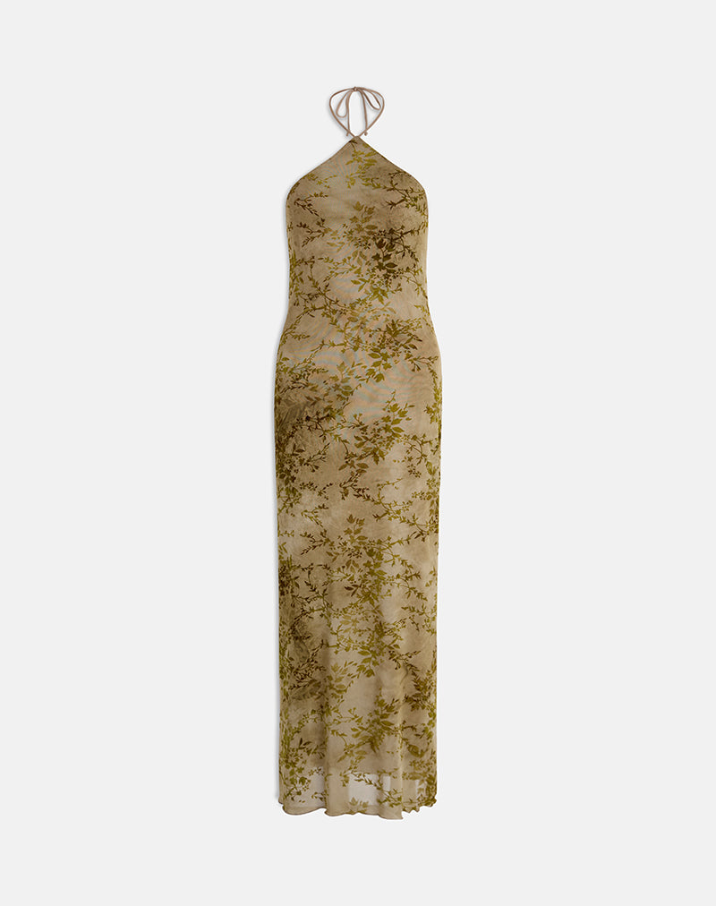 Imagen de Rabika Maxi Dress in Burn Velvet Green
