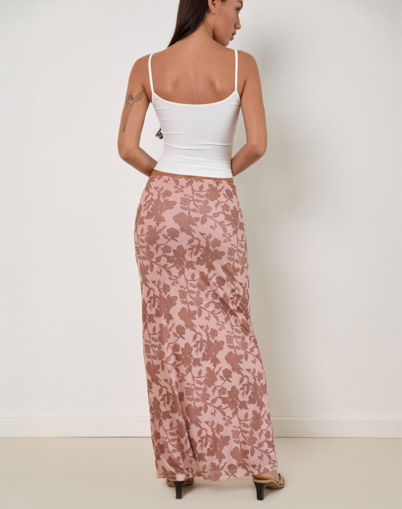 Imagen de Alfreda Maxi Falda con estampado floral neutro