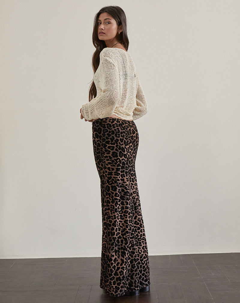 Imagen de Alfreda Maxi Falda en Malla Flock Rar Leopard