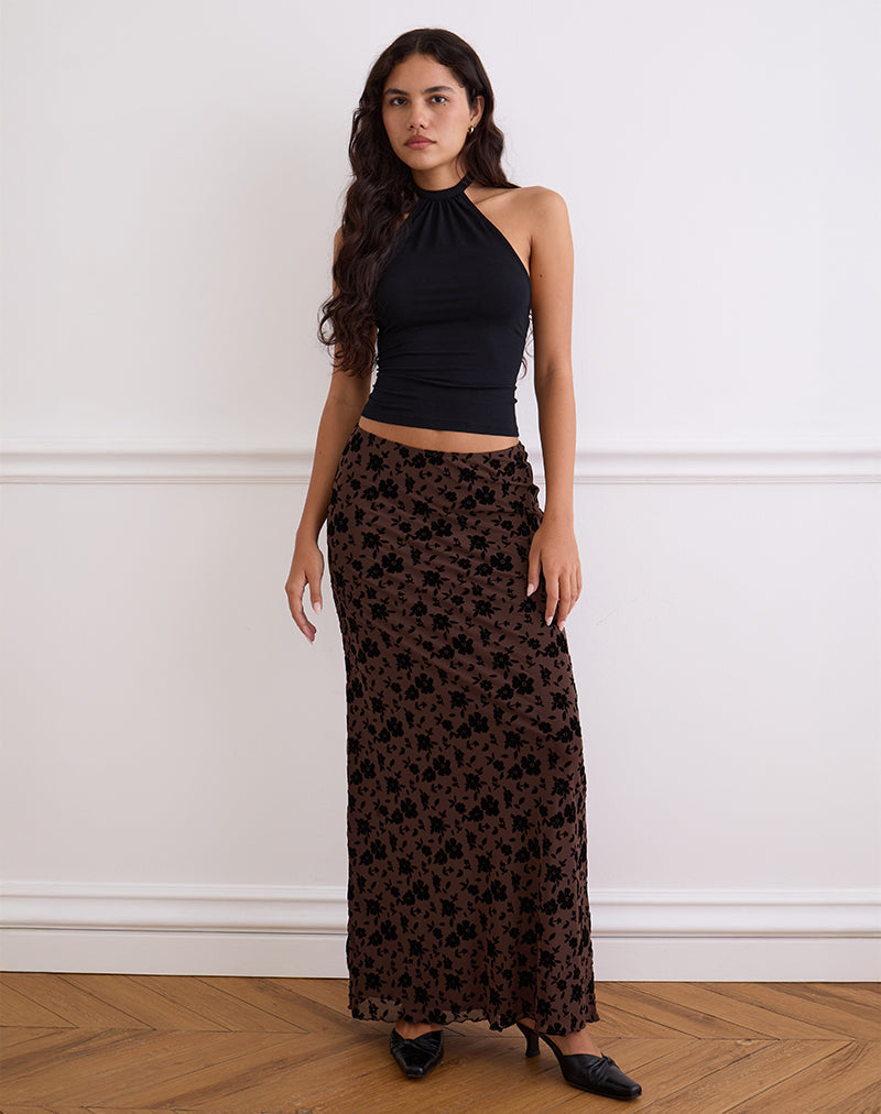 Imagen de Alfreda Maxi Falda Garden Floral Marrón