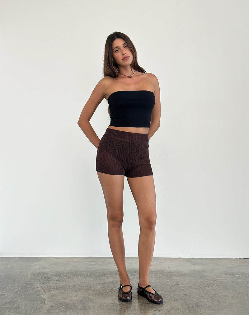 Imagen de Alina Short en punto elástico ancho Marrón