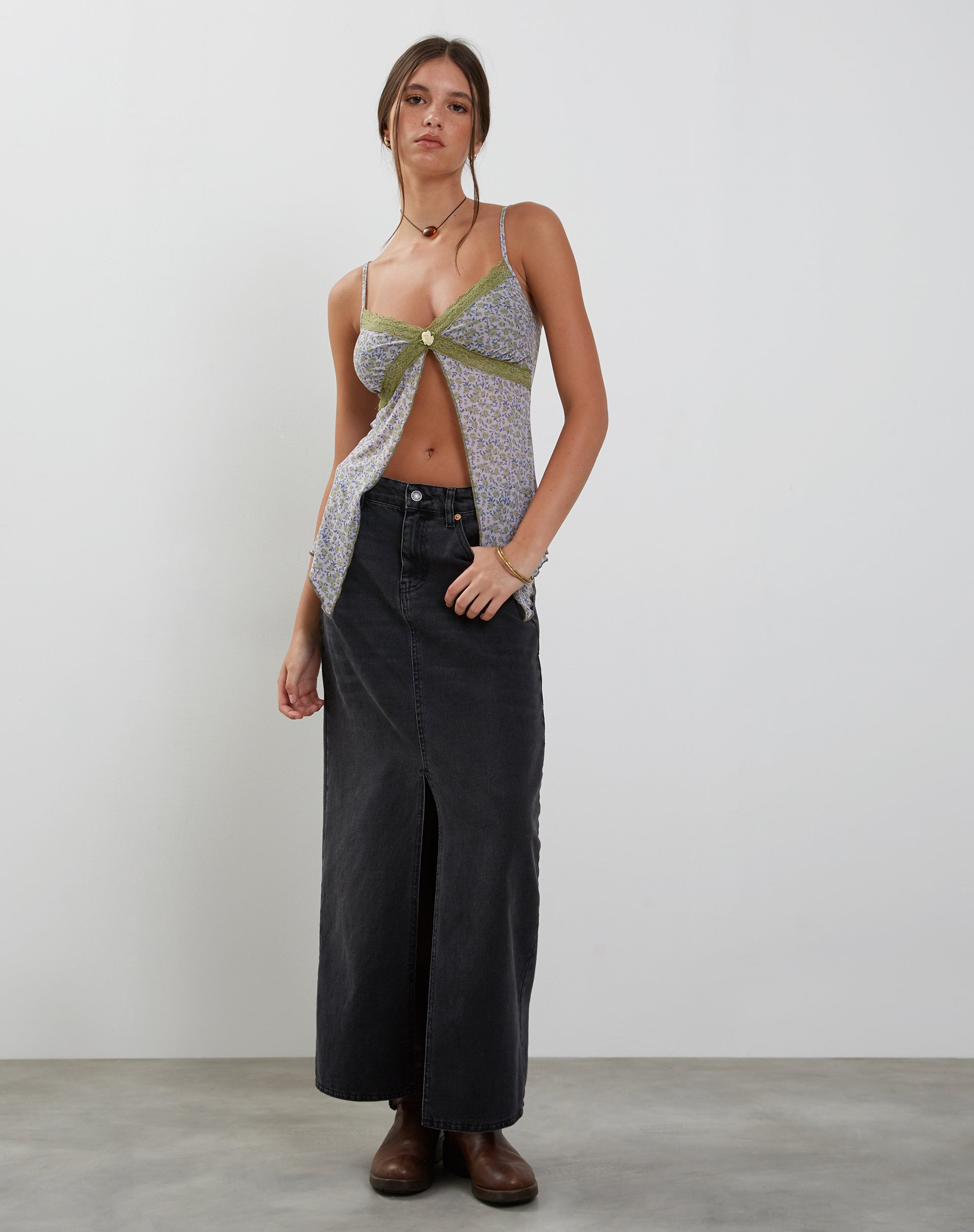 Imagen de Aliqa Top de Malla Mariposa en Primavera Rosa Verde