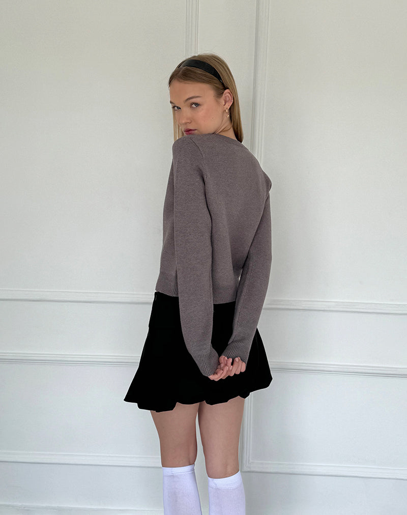 Imagen de Alniyat Long Sleeve Cardi in Charcoal Grey