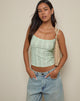 Imagen de Aluca Cami Top en Broderie Encaje Floral Menta
