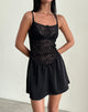 Imagen de Alunan Slip Dress en Satén Encaje Negro