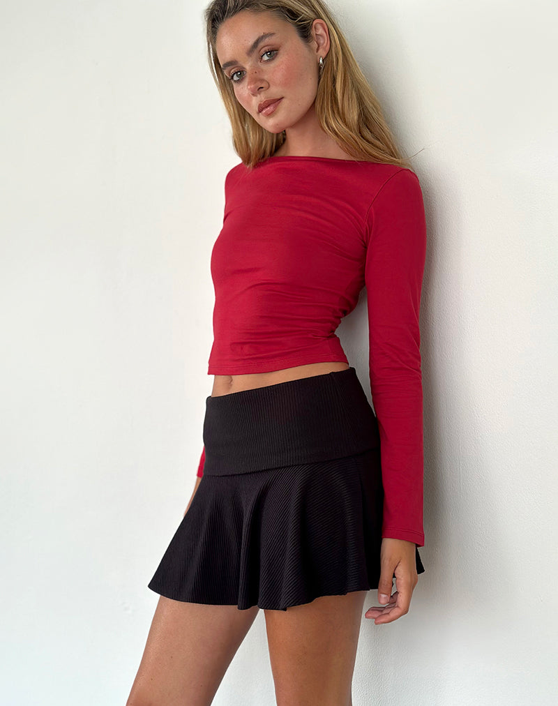 Top de manga larga Amabon en rojo adrenalina