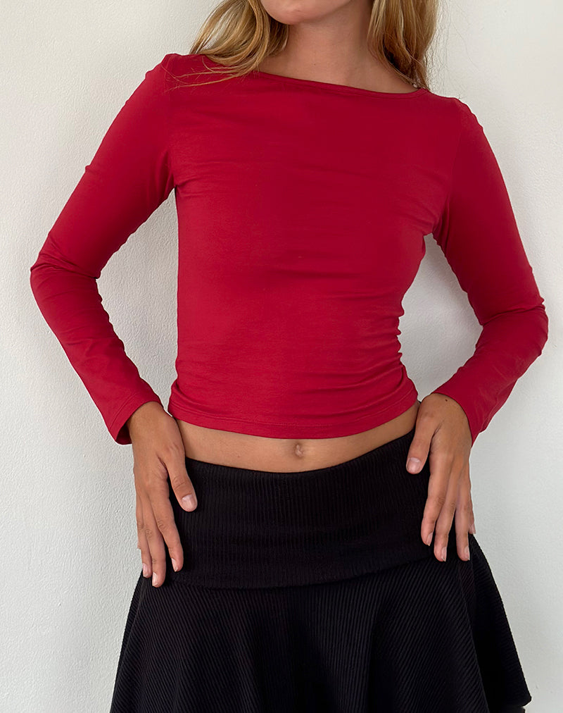 Imagen de Amabon Camiseta de manga larga en rojo Adrenaline