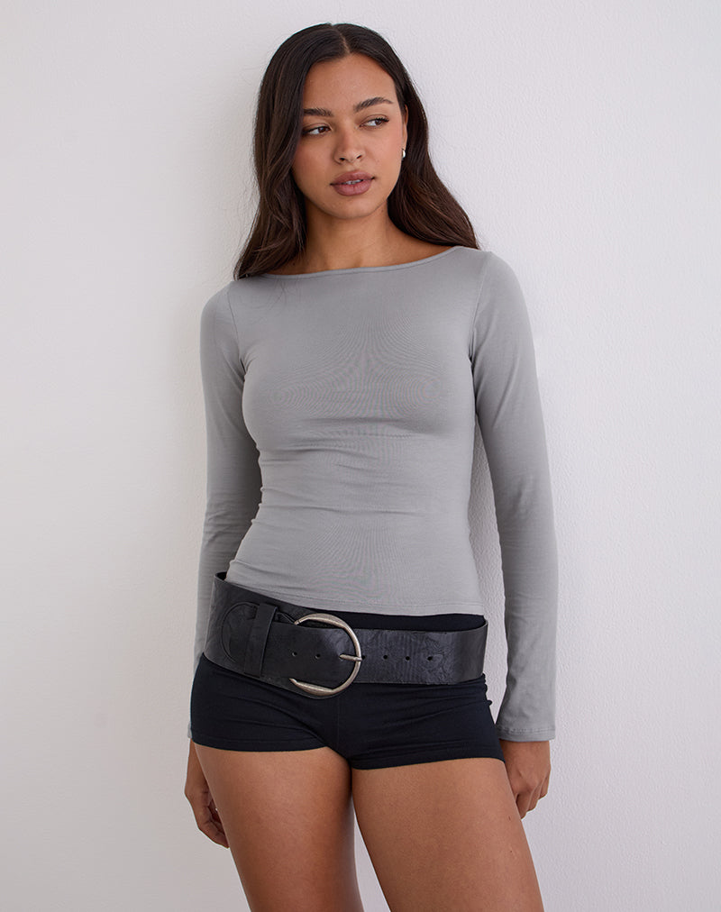 Top de manga larga Amabon gris