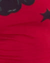 Rojo Adrenalina con estampado de cerezas