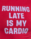 Rojo Adrenalina con eslogan Running Late