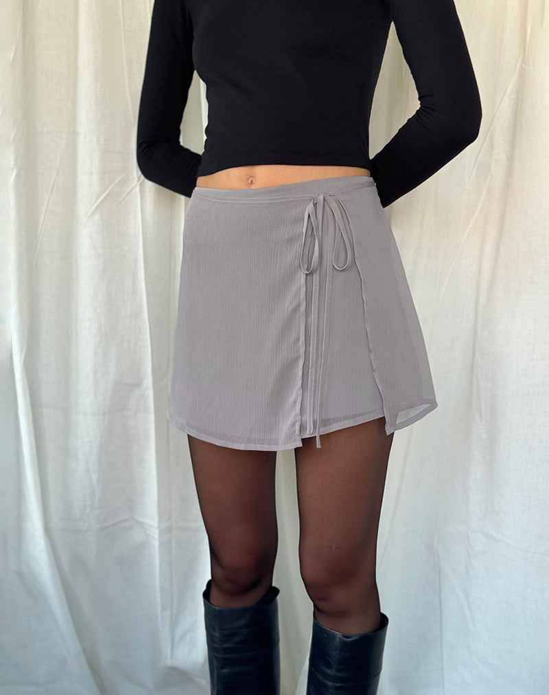 Imagen de Keira Minifalda de gasa gris lila