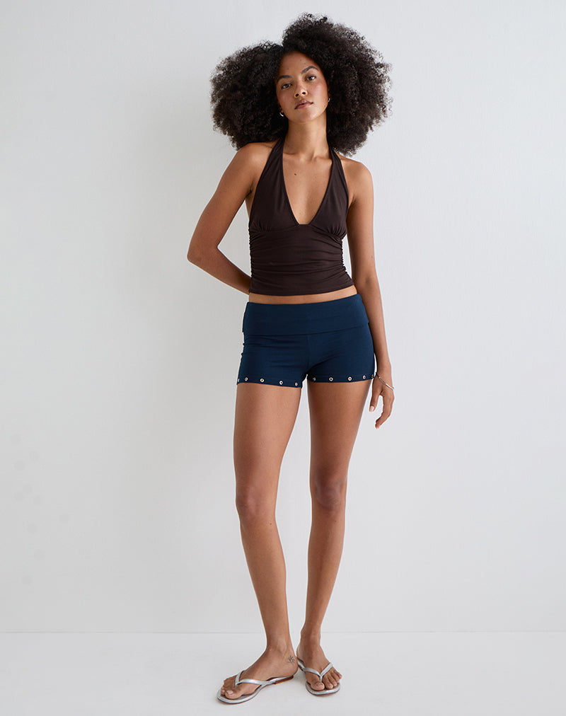 Imagen de Amane Foldover Short en Jersey de Rayón Azul marino