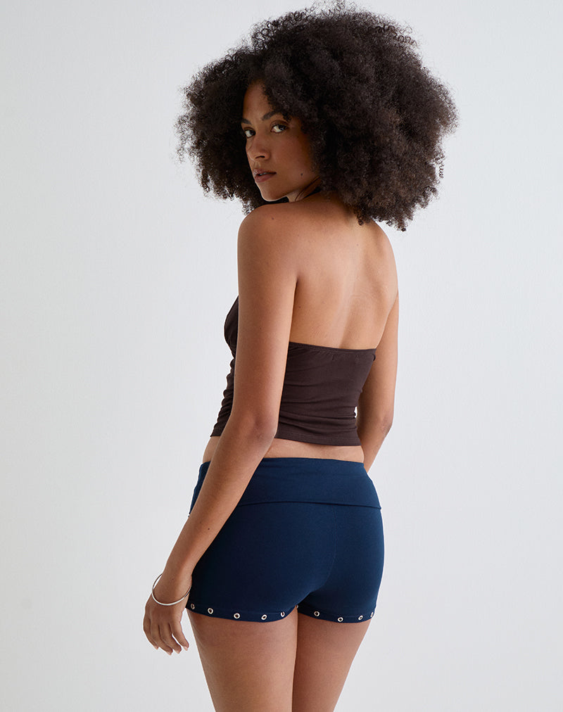 Imagen de Amane Foldover Short en Jersey de Rayón Azul marino