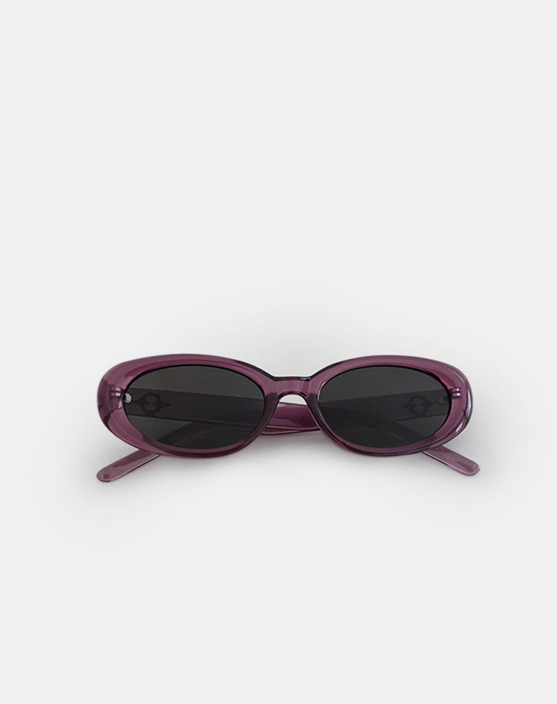 Imagen de las gafas de sol ovaladas Ametra en morado opaco