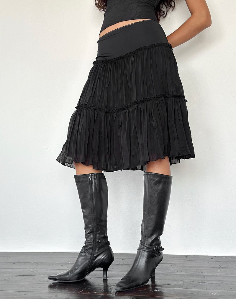 Falda Anahita de gasa, negra