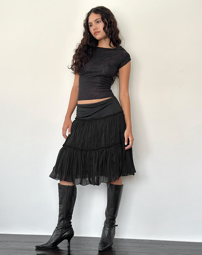 Imagen de Anahita Falda a capas de gasa Negra
