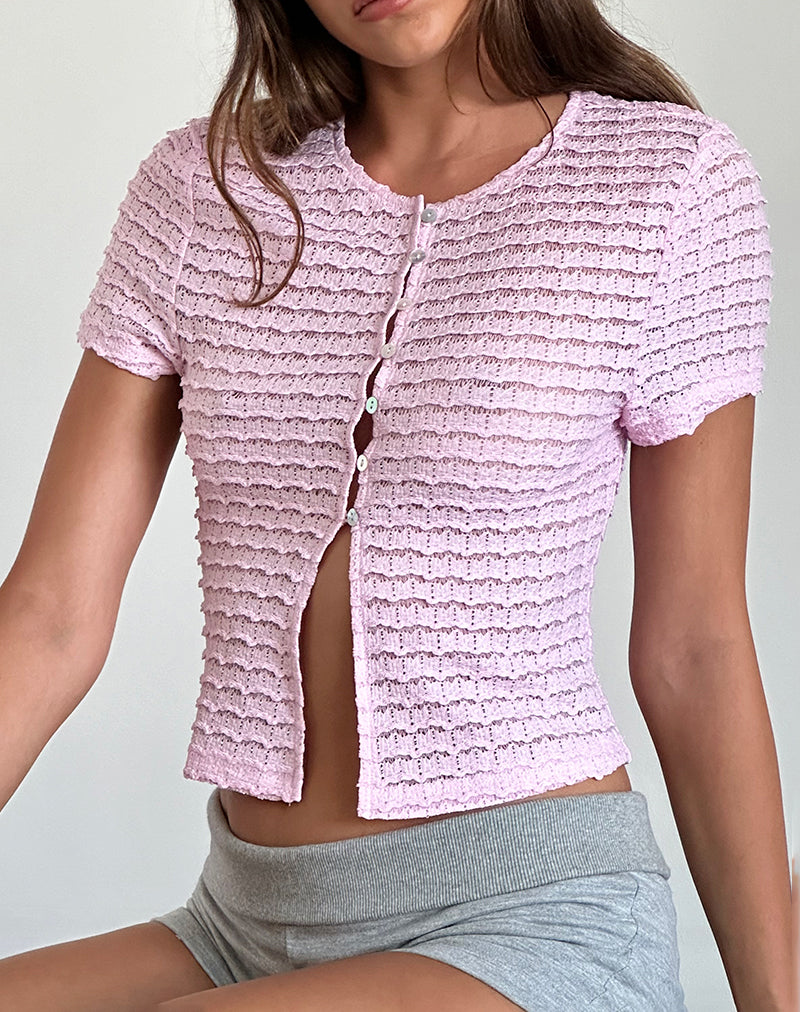 Top Anara en rosa arrugado