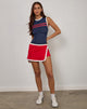 Imagen de Monlo Top en Airtex azul marino con raya roja