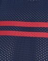 Airtex azul marino con raya roja