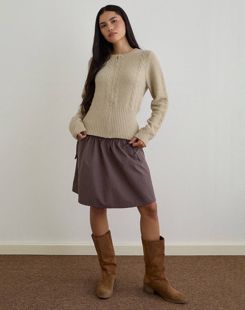 Rebeca Anitra de punto por cable beige