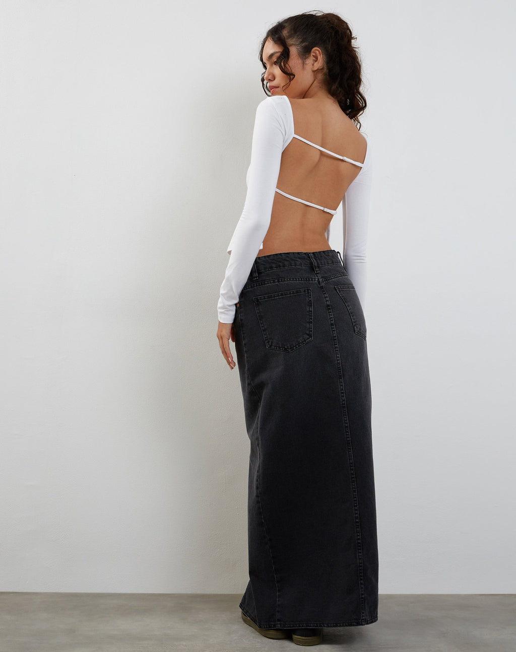 Top de manga larga Ansita en blanco