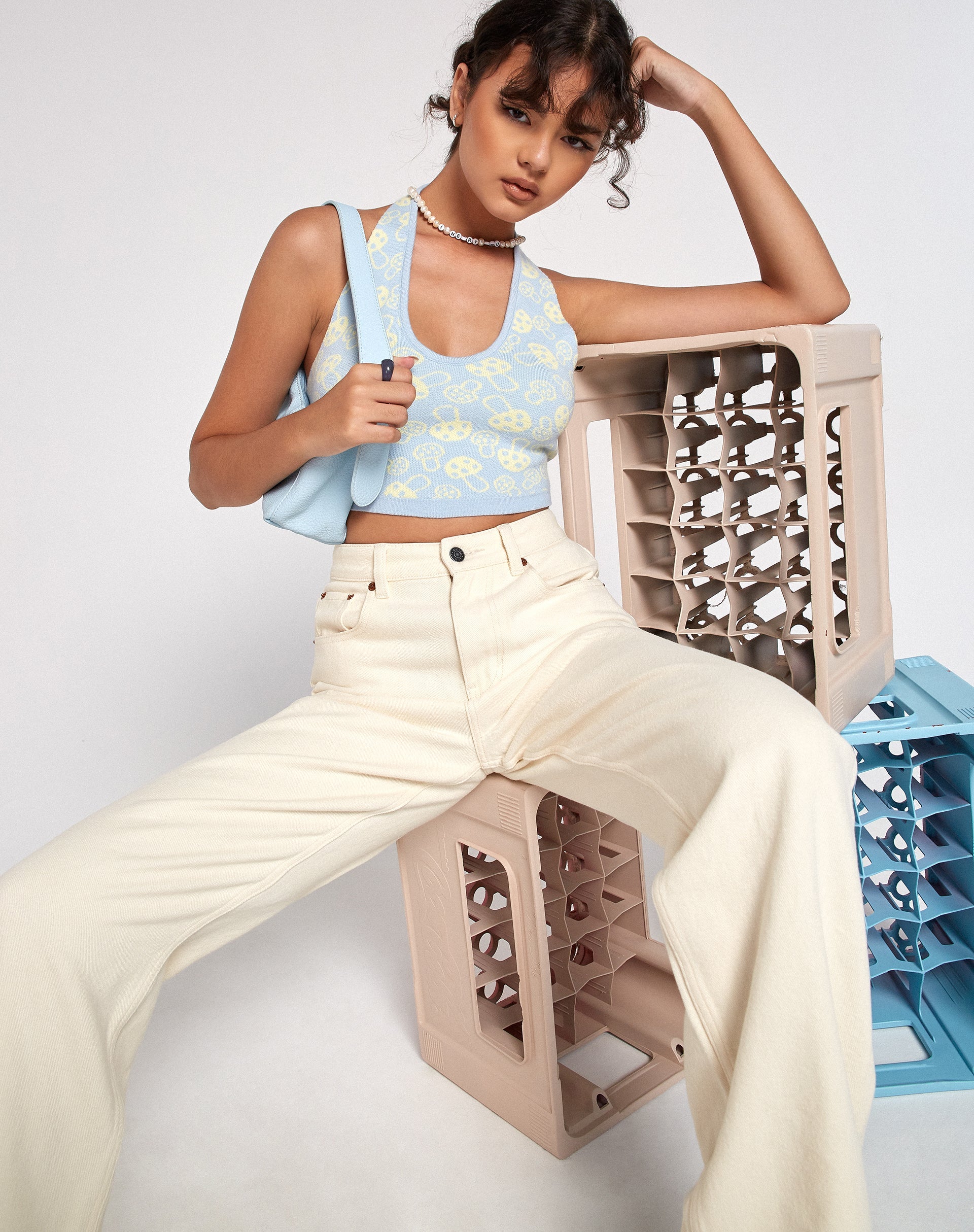Imagen de Anura Crop Top en Baby Shroom Azul Amarillo