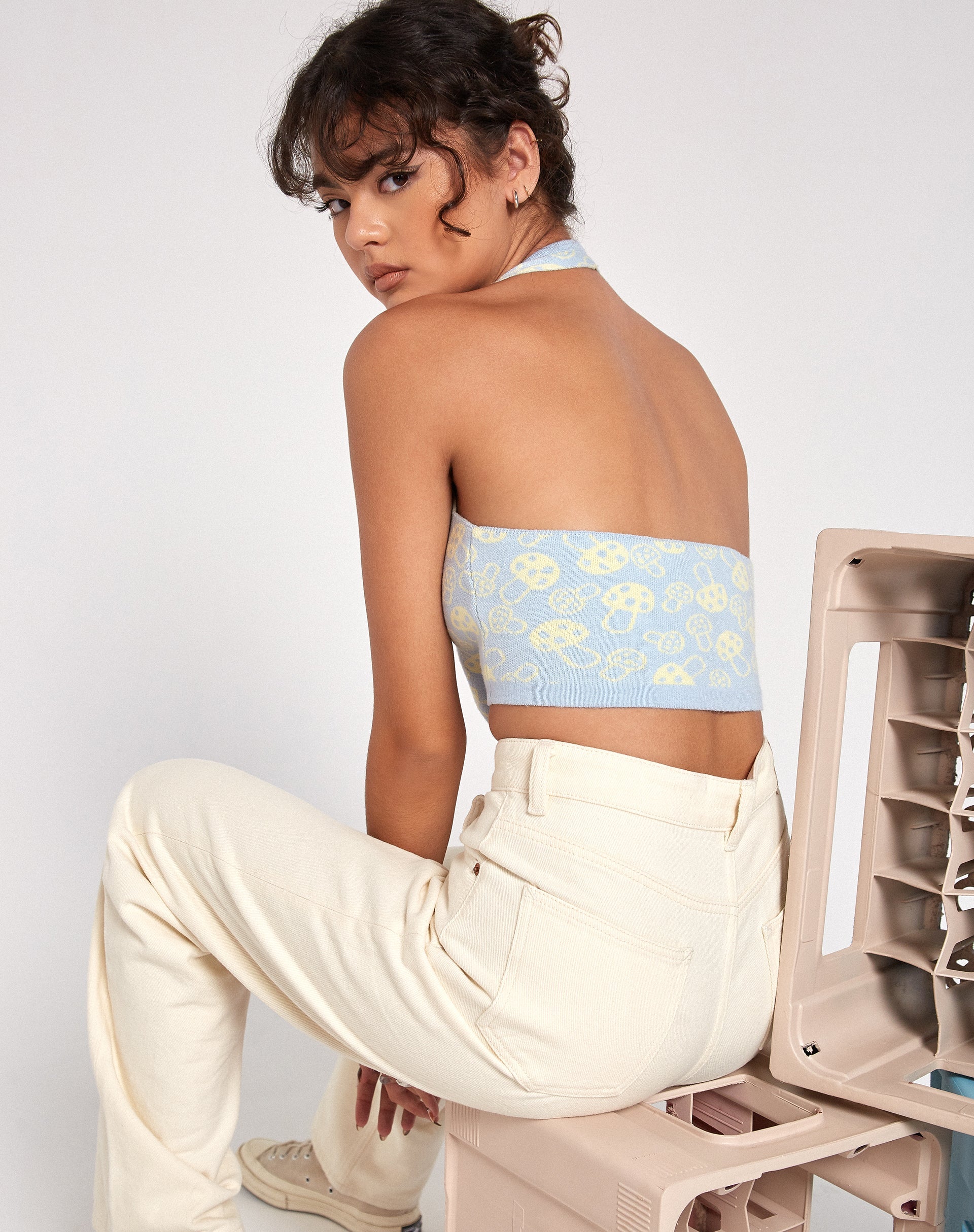Imagen de Anura Crop Top en Baby Shroom Azul Amarillo
