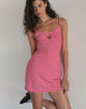Image of Anzhelina Vestido de tirantes a rayas rojas y blancas con estampado de fresas