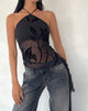 Imagen de Arabella Top Cuello Haltern en Orchids Flock Negro
