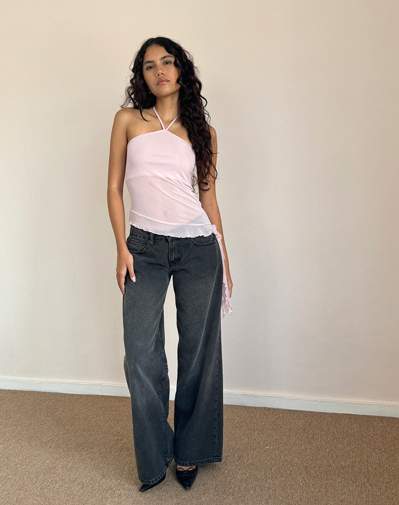 Imagen de Arabella Top Cuello Haltern en Malla Rosa