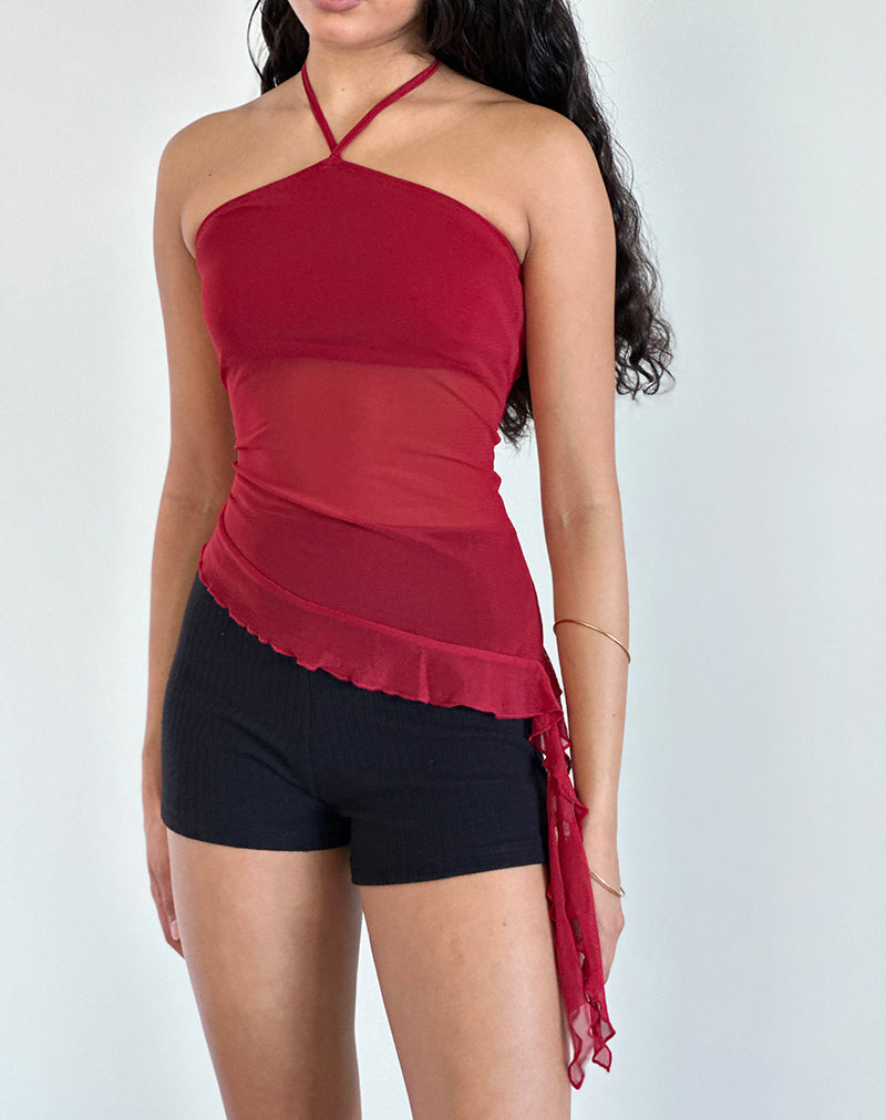 Imagen de Arabella Top Cuello Haltern en Malla Cereza