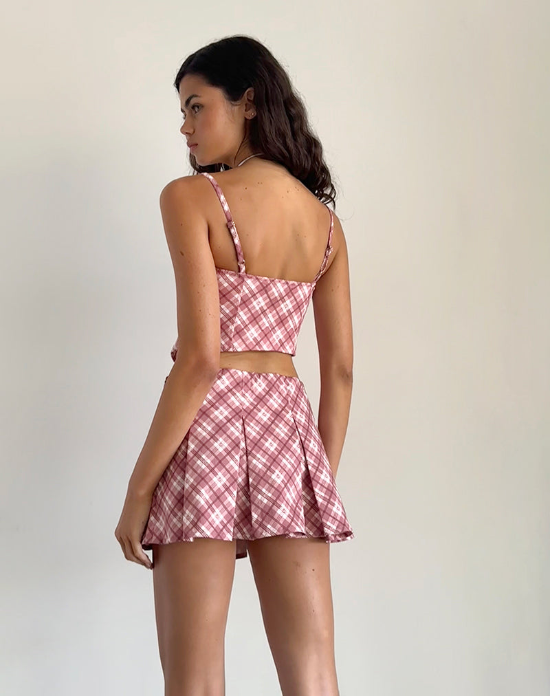 Imagen de Archie Corset Top en tartán rosa