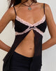 Imagen de Ariela Top Mariposa Negro con Encaje Rosa