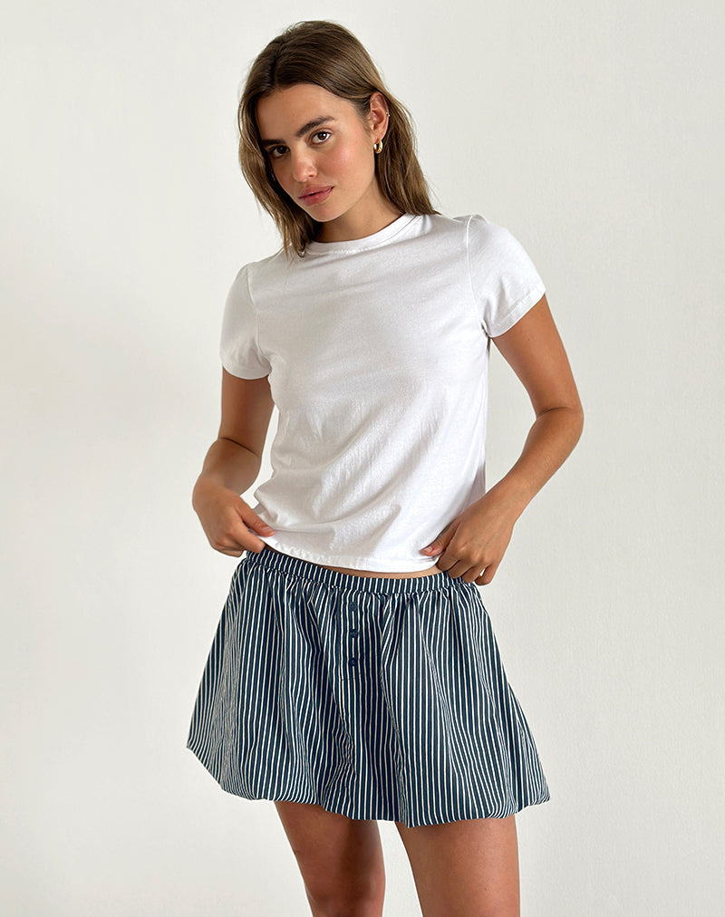 Imagen de Arife Minifalda a rayas monocolor negra y gris