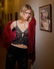 Imagen de Arin Ruffle Cami Top in Floral Lace Negro