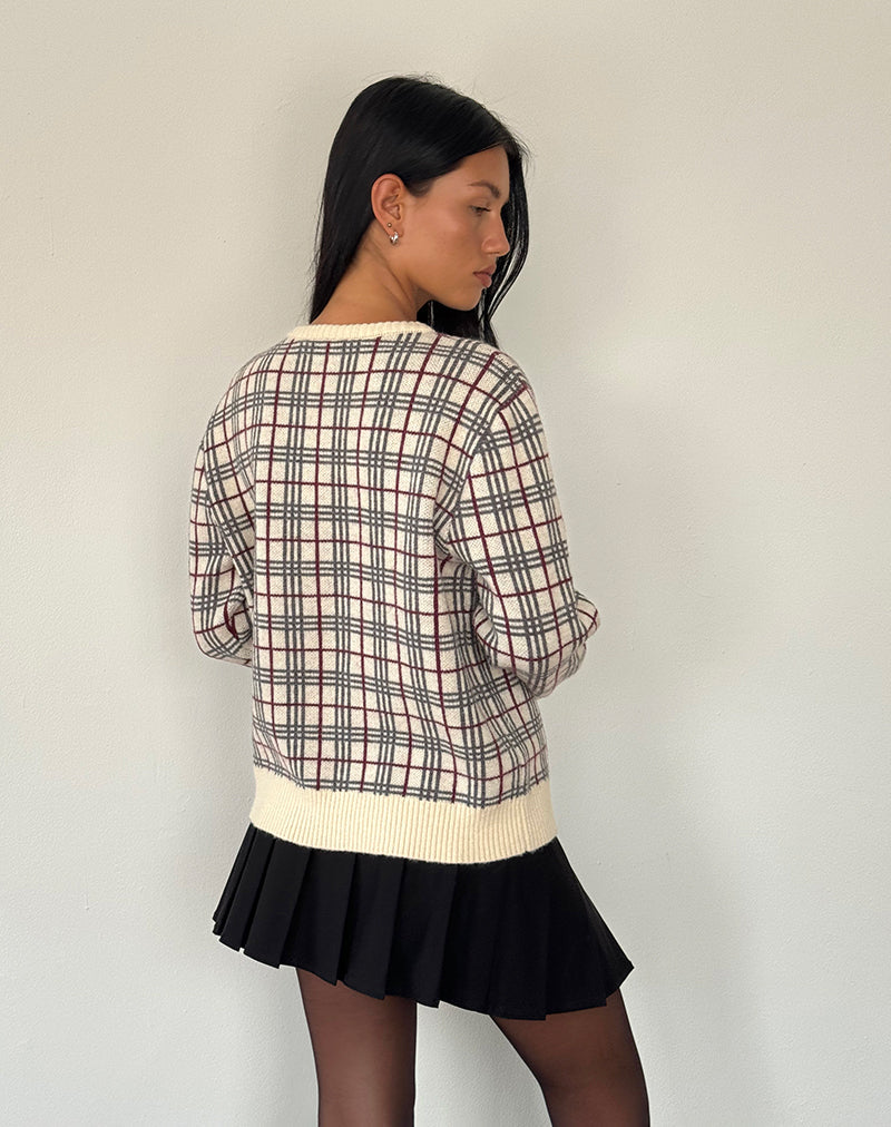 Imagen de Arlene Cardigan Checked Knit Cream