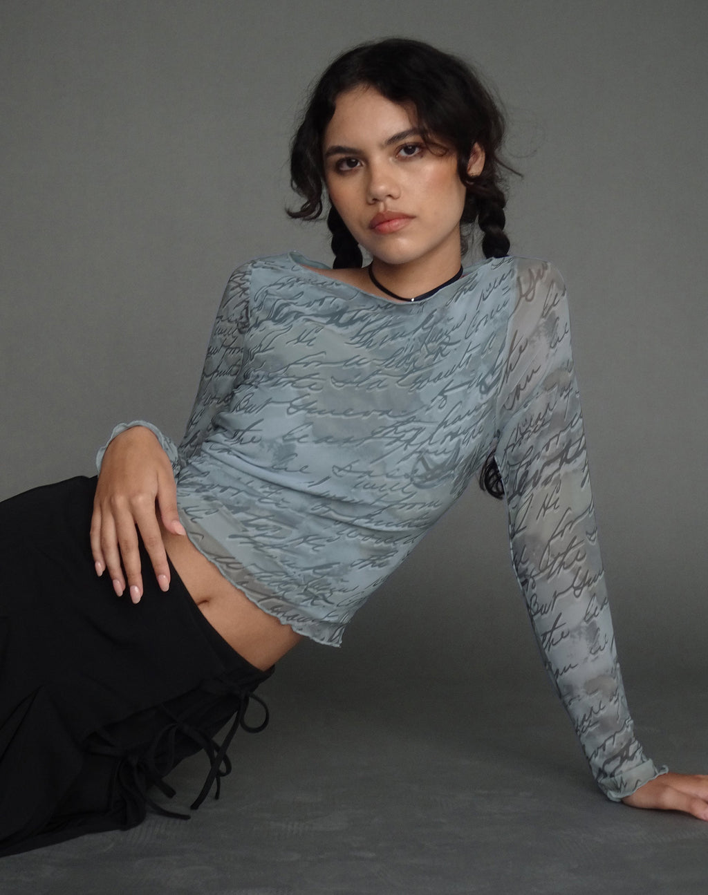Armali Top de Manga Larga en Malla Fluido Digi Print