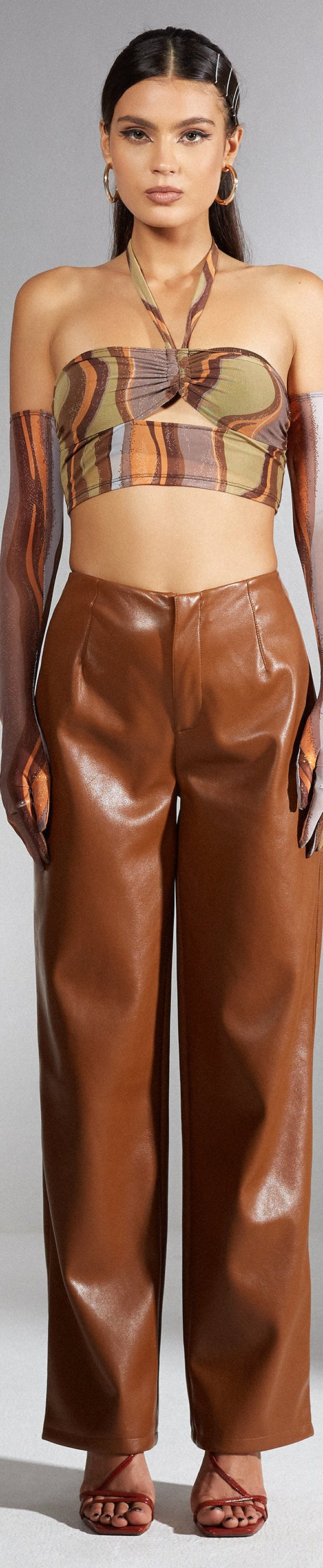 Imagen de MOTEL X IRIS Pantalón Patria en PU Chocolate