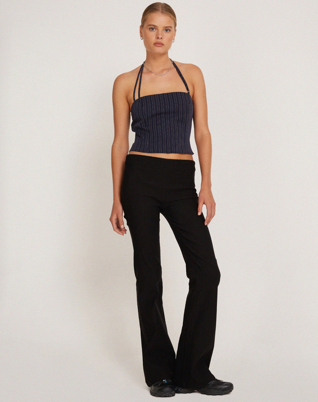 Arreta Crop Top a rayas azul marino