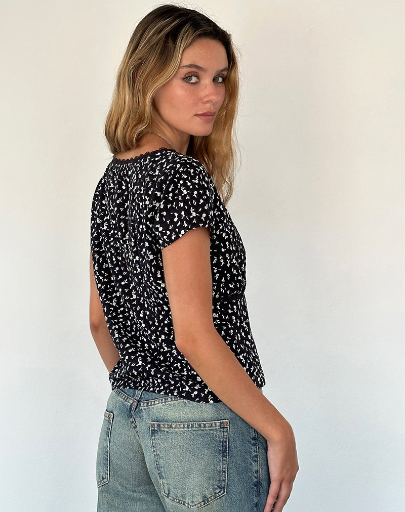 Imagen de Asani Top en Negro Ditsy Romance