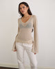 Imagen de Ashla Top de punto transparente Beige