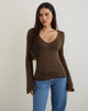 Imagen de Ashla Top de punto transparente Chocolate negro