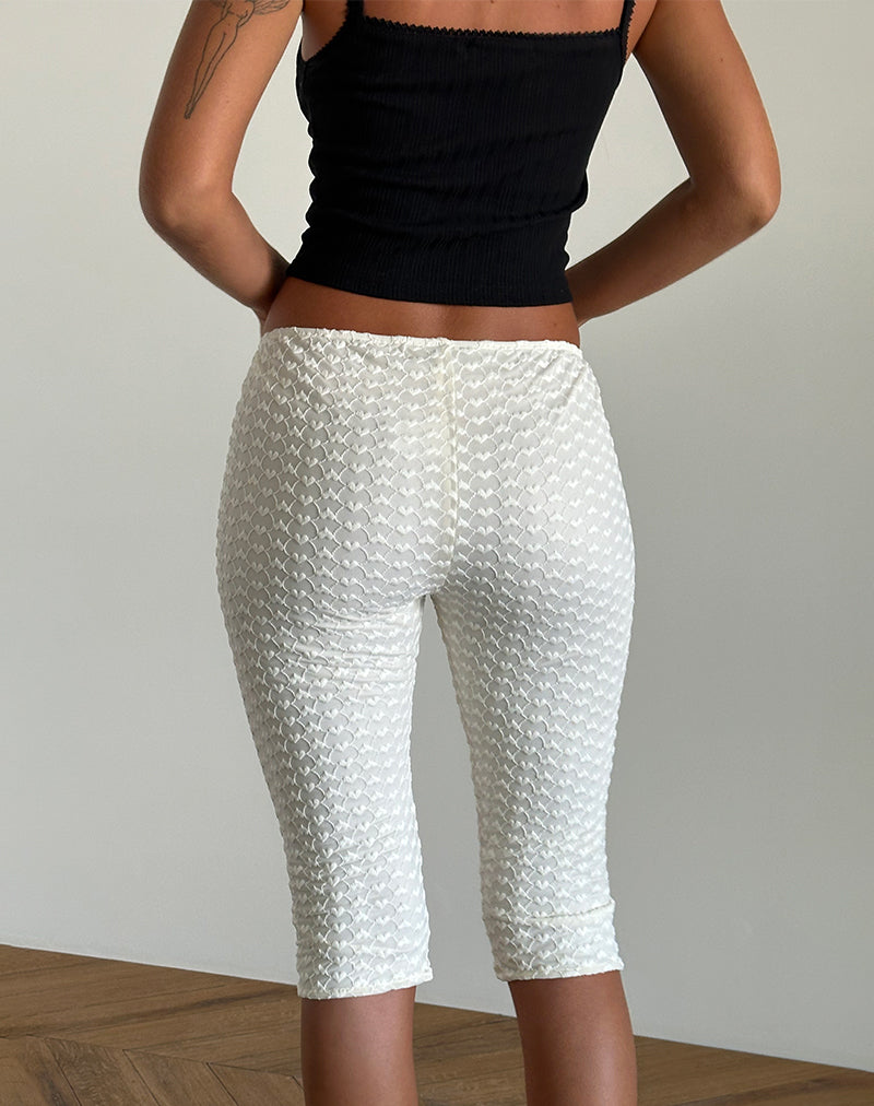 Imagen de Asih Pantalón Capri de Encaje Corazón Marfil