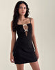 Imagen de Asinel Minivestido negro con lazo marfil